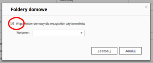 włączanie folderów domowych